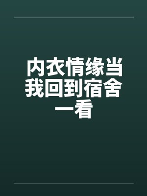 内衣情缘当我回到宿舍一看